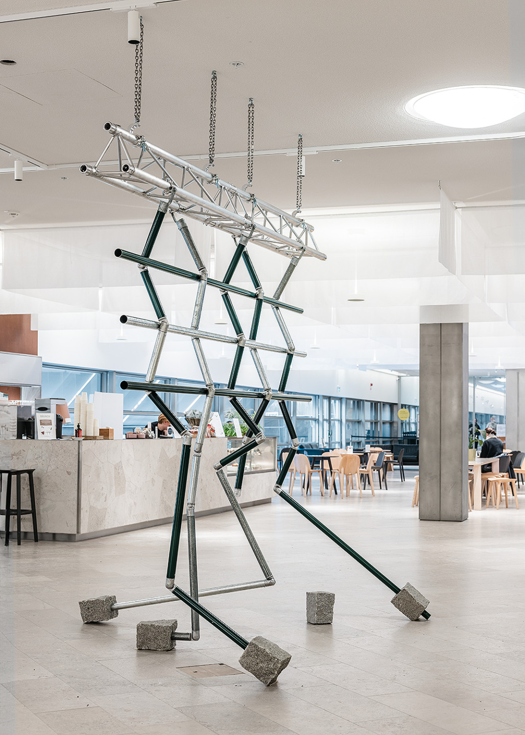 Installation in metal and stone by artist Johanna Gustafsson Fürst