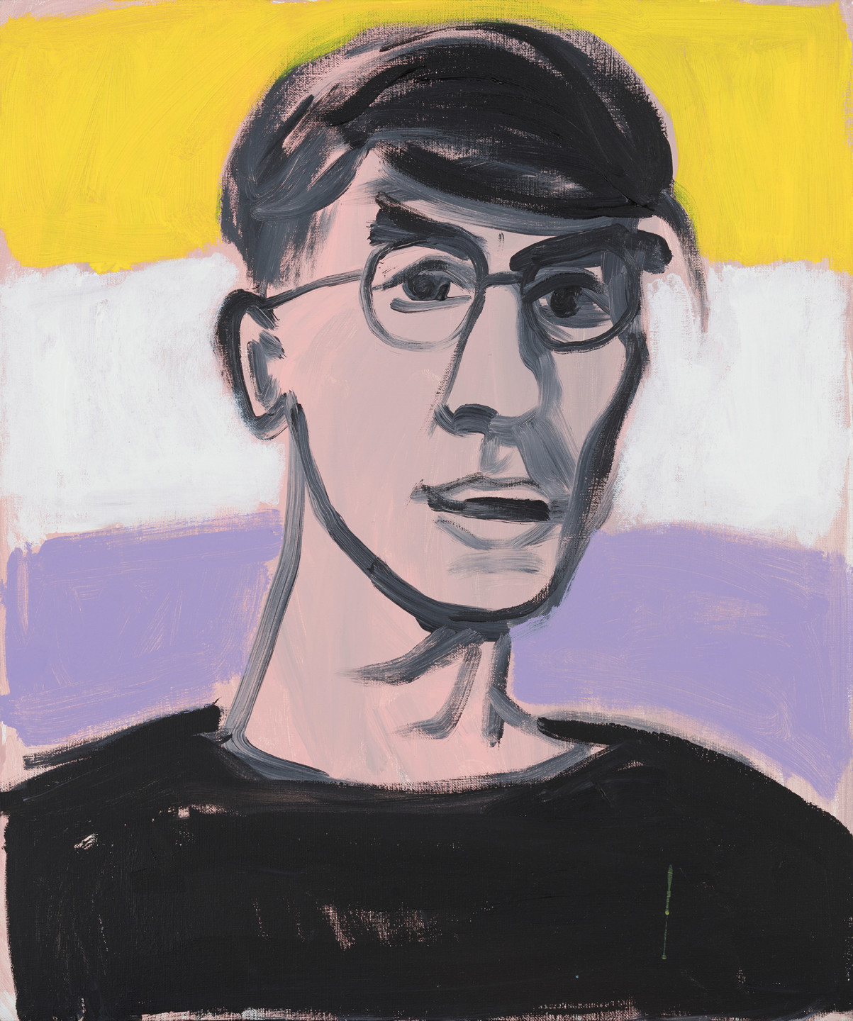 Portrait painting of a man with glasses